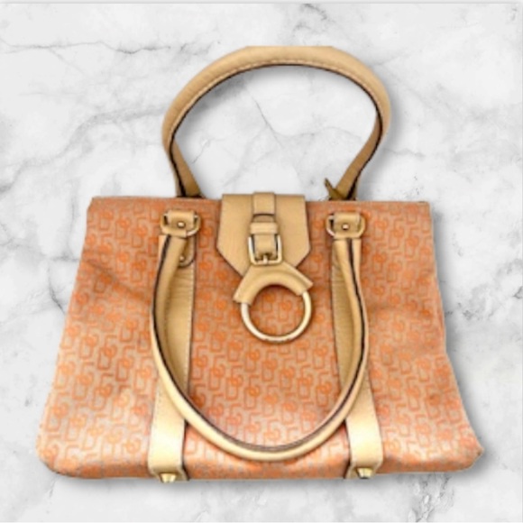 Dolce & Gabbana Authentic Logo Satchel Fabric + Tan Leather